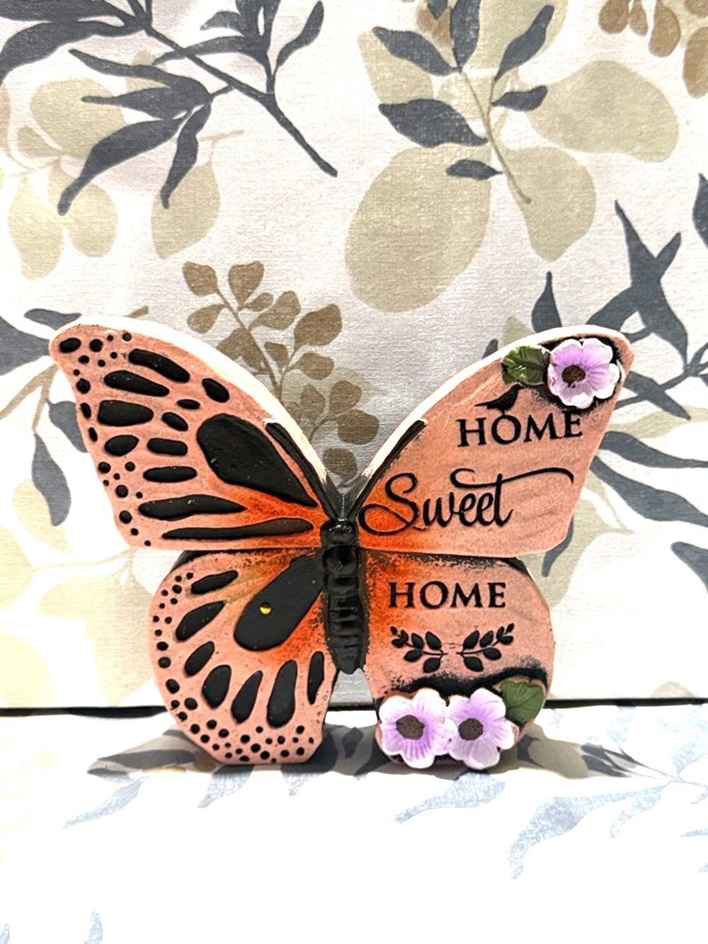Home Sweet Home Pink Butterfly Decor